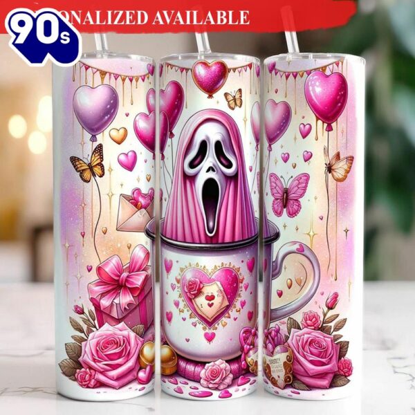 Funny Horror Valentine 20oz Tumbler With Lip And Straw