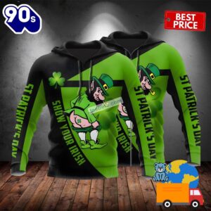 Funny Leprechaun St Patricks Day Green 3D Hoodie For Women 2025