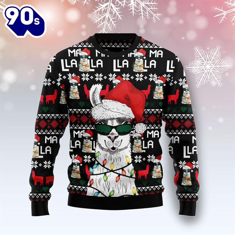 Christmas 2024 Funny Llama Christmas Light Ugly Christmas Sweater Christmas 2024 Funny Llama Christmas Light Ugly Christmas Sweater