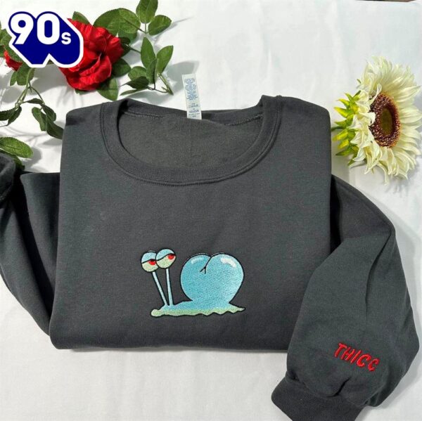 Funny Snail Embroidered Sweatshirt Gift Christmas