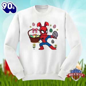 Funny Spider Man With Easter Egg Graphic Shirt