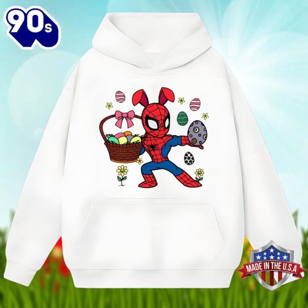 Funny Spider Man With Easter Egg Graphic Shirt