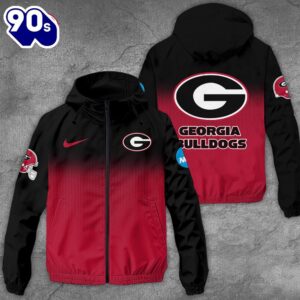 Georgia Bulldogs Football 3D Windbreaker Jacket For Man And Women
