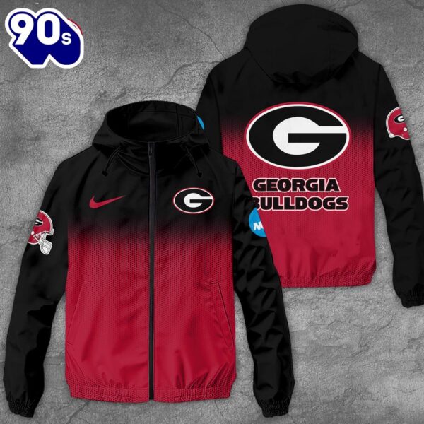 Georgia Bulldogs Football 3D Windbreaker Jacket For Man And Women