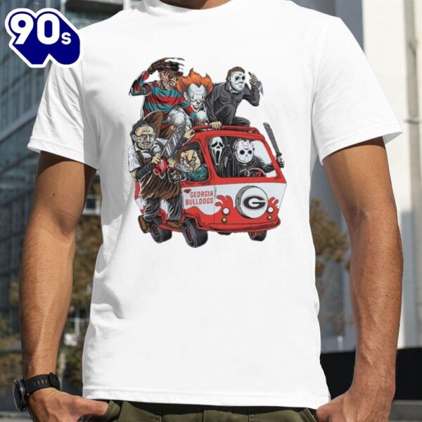 Georgia Bulldogs Horror Movies Characters Bus Halloween 2024 T-Shirts