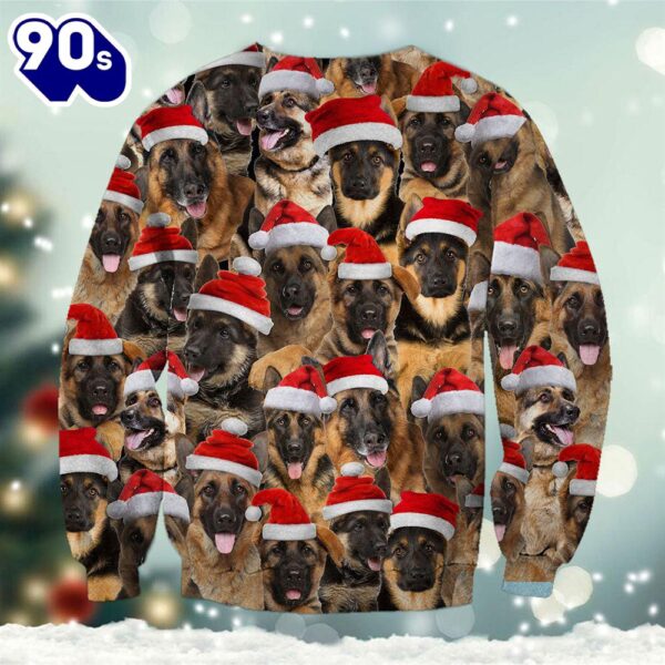 German Shepherd Merry Christmas Ugly Premium Sweater