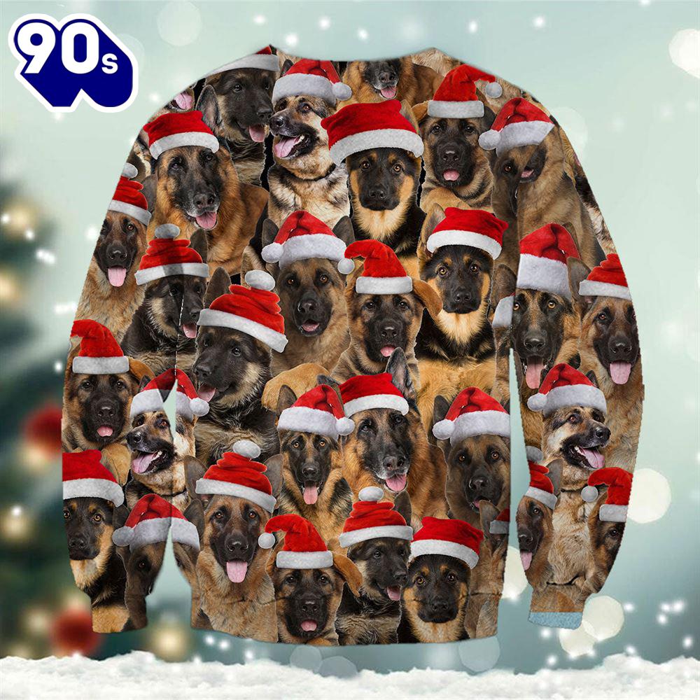 German Shepherd Merry Christmas Ugly Premium Sweater German Shepherd Merry Christmas Ugly Premium Sweater