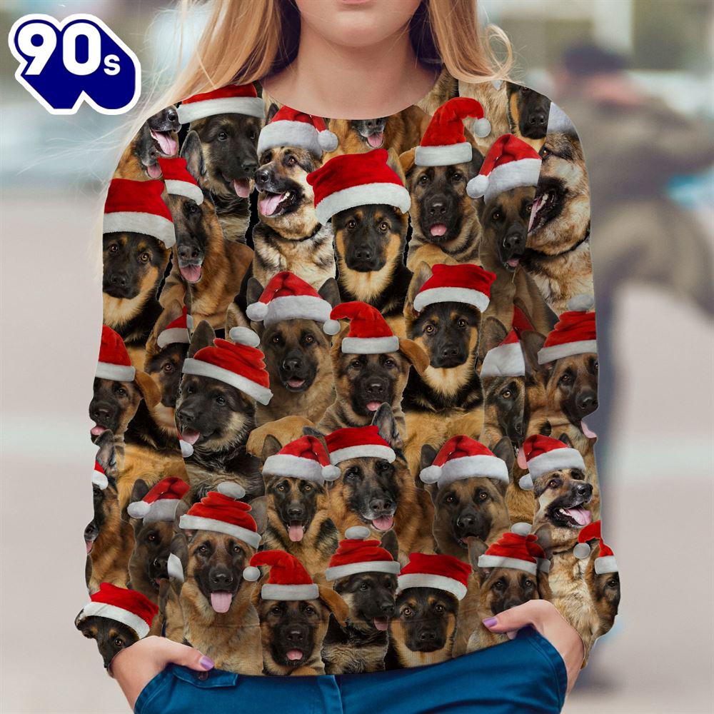German Shepherd Merry Christmas Ugly Premium Sweater German Shepherd Merry Christmas Ugly Premium Sweater