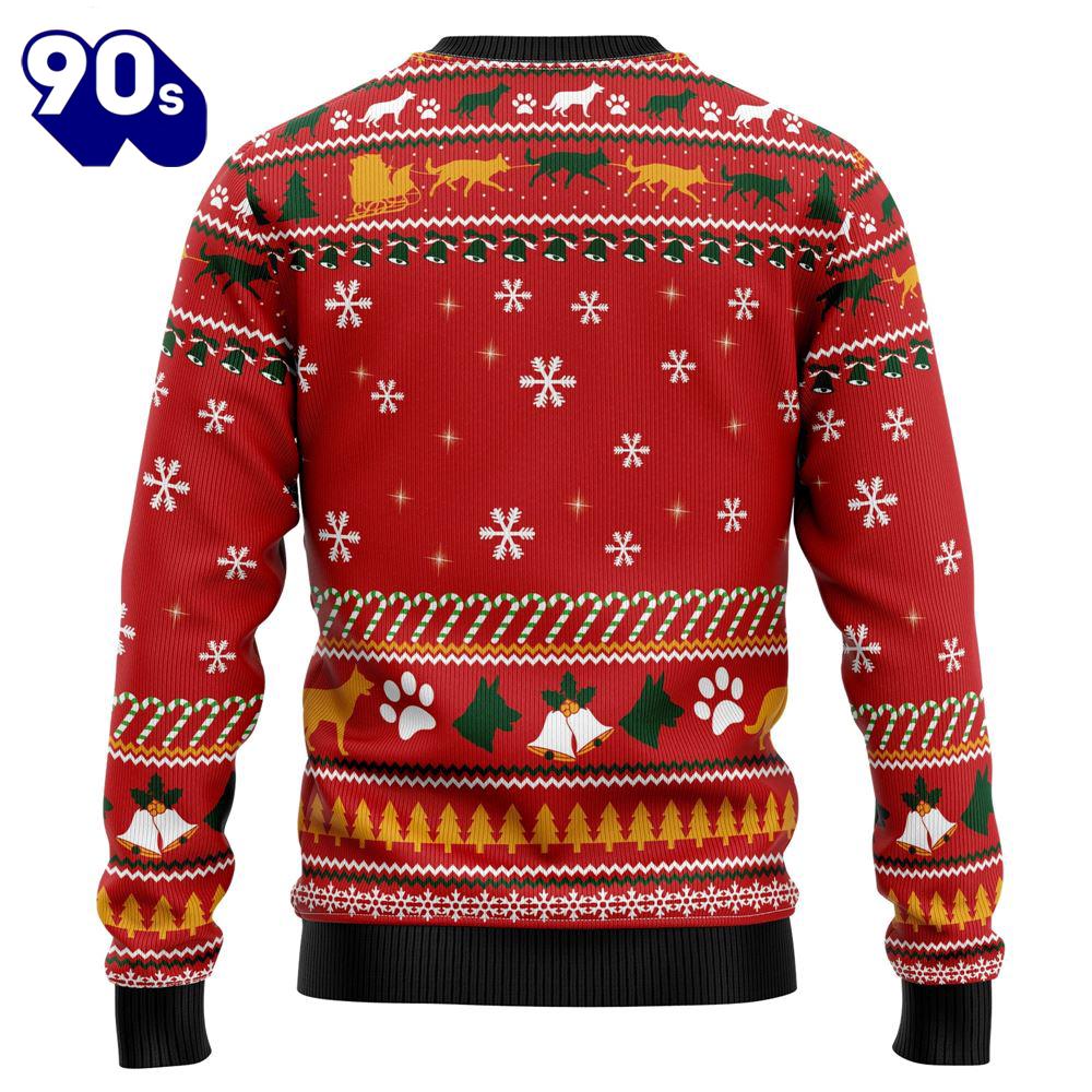 German Shepherd Waiting For Christmas Ugly Christmas Sweater German Shepherd Waiting For Christmas Ugly Christmas Sweater