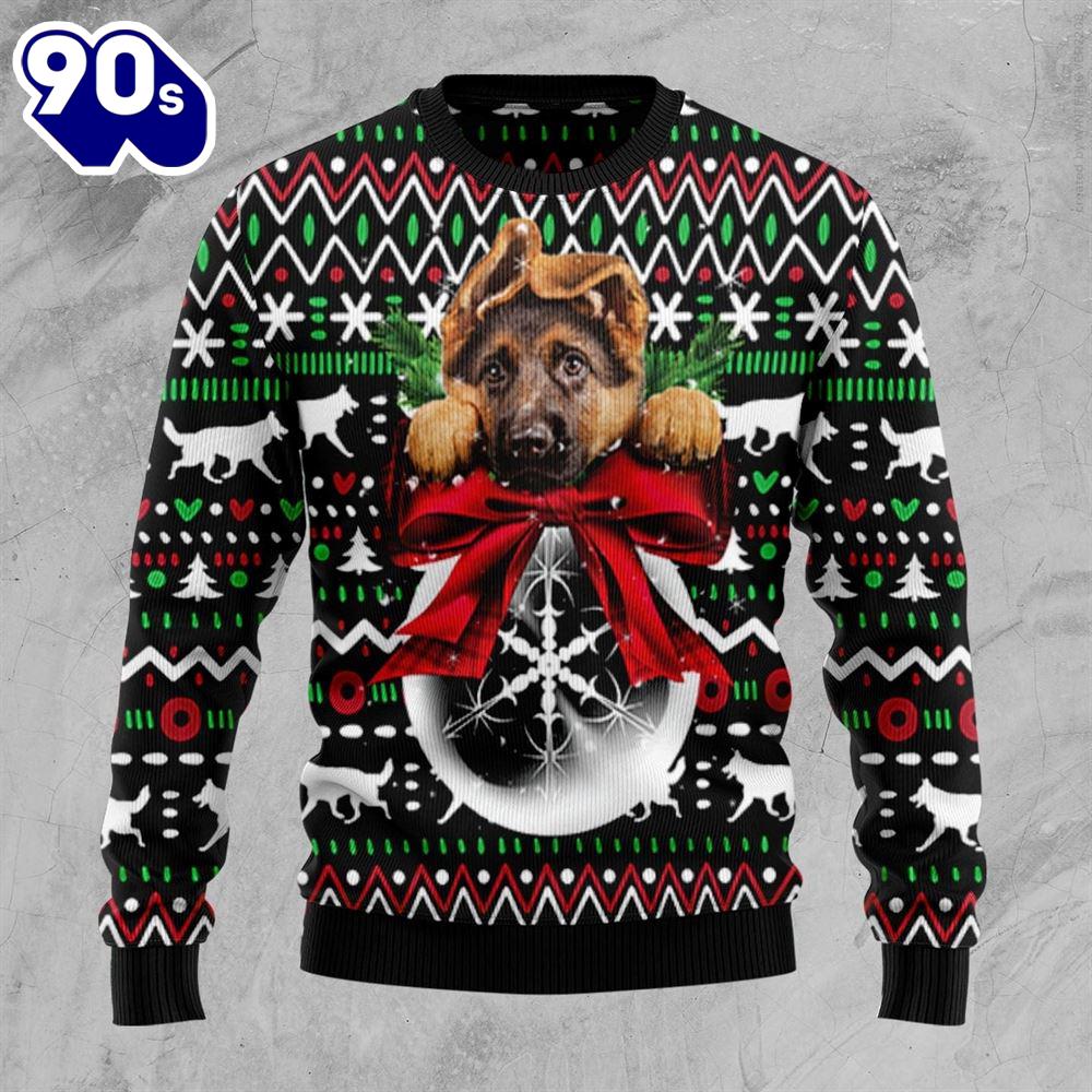 German Shepherd Xmas Ball Ugly Christmas Sweater German Shepherd Xmas Ball Ugly Christmas Sweater