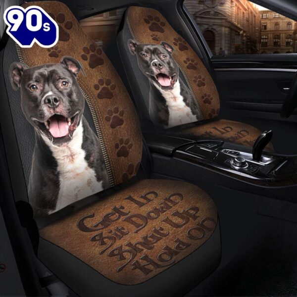 Get In Sit Down Shut Up Hold On Pitbull Premium Custom Car Seat Covers Decor Protectors