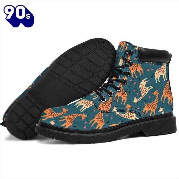 Giraffe Leather Boots Custom Animal Shoes Funny For Giraffe Lover