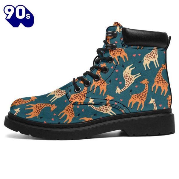 Giraffe Leather Boots Custom Animal Shoes Funny For Giraffe Lover