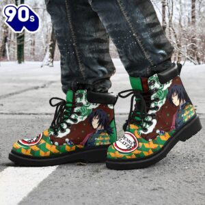 Giyuu Leather Boots Shoes Demon Slayer Anime Custom