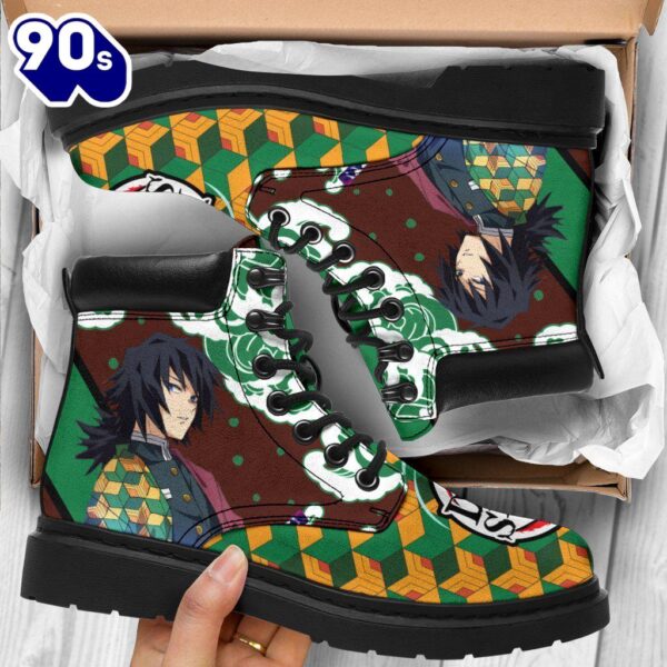 Giyuu Leather Boots Shoes Demon Slayer Anime Custom