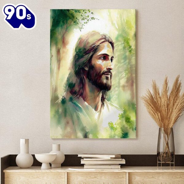 Glimpse of Grace Portrait of Jesus Christ Watercolor Jesus Canvas Art Christian Wall Canvas