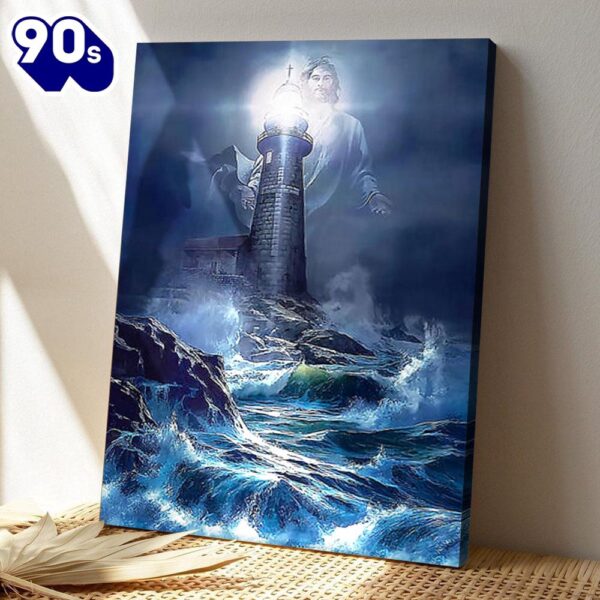 God And The Lighthouse Bible Verse Canvas Wall Art Scripture Canvas