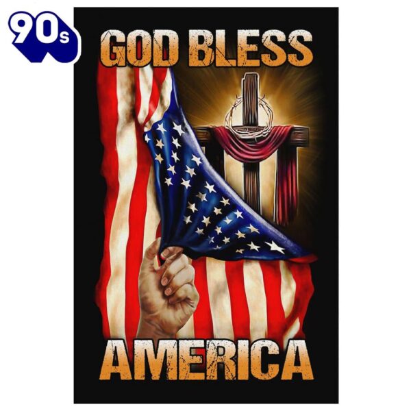 God Bless America Wall Art Canvas Wall Art Prints   Poster Gift Christmas