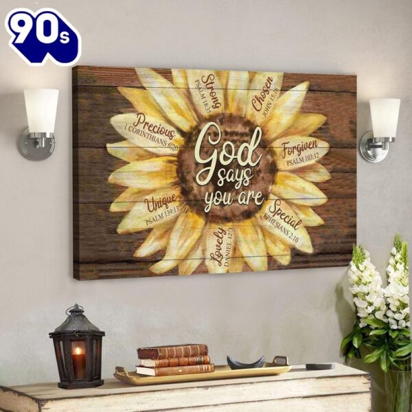 God Canvas Prints Jesus Canvas Art God Says You Are Sunflower Canvas Wall Art