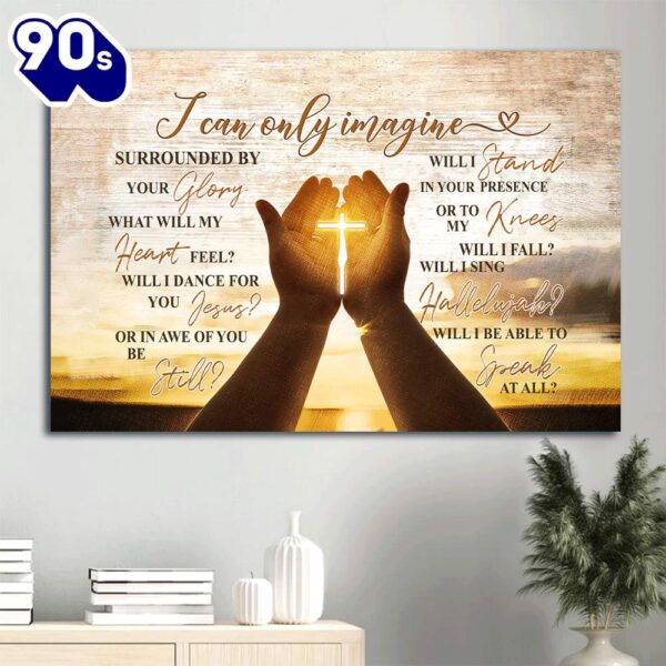 God Faith Awesome Cross Pray Hold Cross The Cross On Hands Canvas Wall Art  Poster Gift Christmas