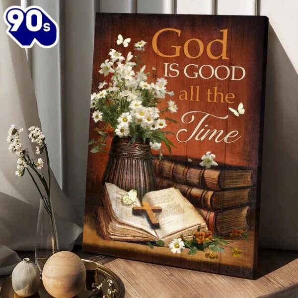 God Is Good All The Time Canvas Antique Bible Vintage Painting Canvas Posters   Poster Gift Christmas