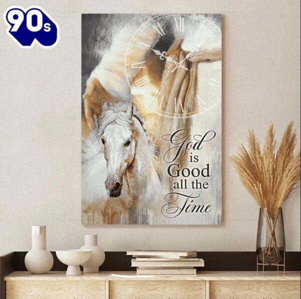 God Is Good All The Time Jesus And Horse Canvas Posters   Poster Gift Christmas