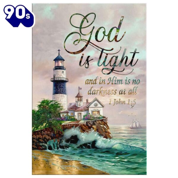 God Is Light 1 John 15 Kjv Canvas Wall Art Prints   Poster Gift Christmas
