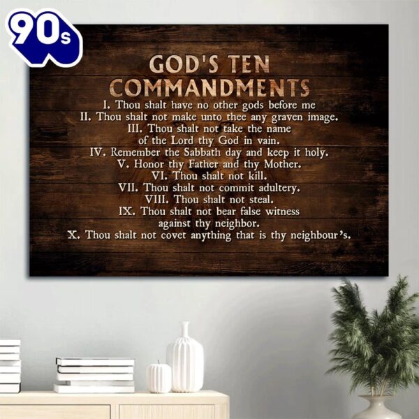 God Jesus Faith God Canvas God’s Ten Commandments Canvas Wall Art  Poster Gift Christmas