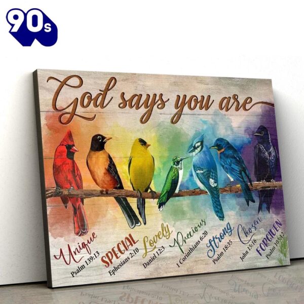 God Say You Are Canvas Colorful Birds Jesus Canvas Pictures