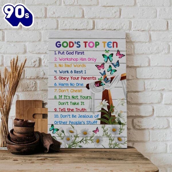 God’s Top 10 Ten Commandments Canvas Prints Christian Canvas Wall Art