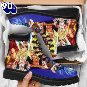 Gogeta Dragon Ball Leather Boots Shoes Anime Custom Idea