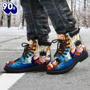 Gohan Dragon Ball Leather Boots Timbs Anime Shoes Custom Fan Gift Idea