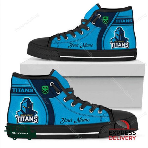 Gold Coast Titans NRL Personalized High Top Canvas Shoes