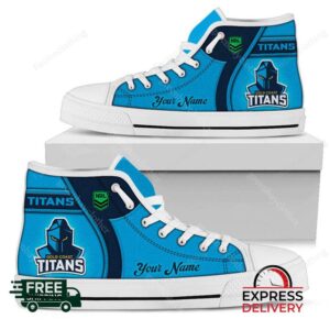 Gold Coast Titans NRL Personalized High Top Canvas Shoes