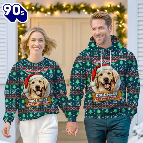 Golden Retriever Dog Make Christmas Magical Christmas Sweatshirt & Hoodie