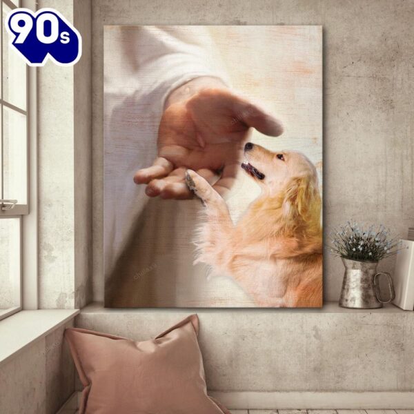 Golden Retriever Take My Hand Canvas Canvas Decor Ideas
