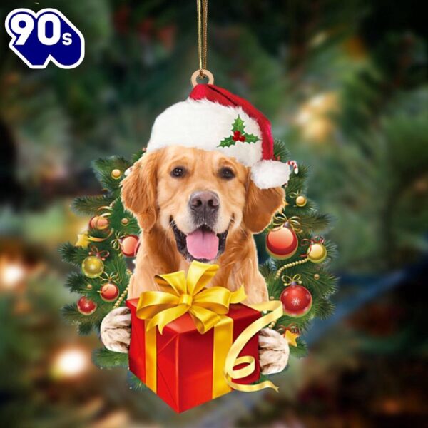 Golden Retriever-Dogs Give Gifts Hanging Ornament, Gift For Christmas