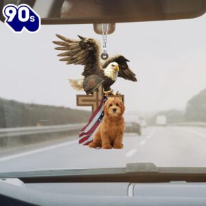 Goldendoodle And Eagle American Flag…