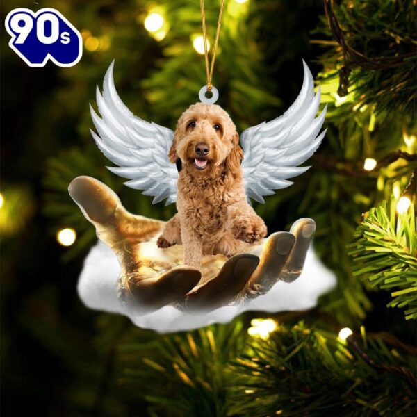 Goldendoodle On The Hands Of Jesus Ornament, Gift For Christmas