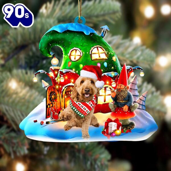 Goldendoodle With Rudolph’s House Christmas Ornament, Gift For Christmas