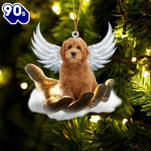 Goldendoodle(2) On The Hands Of Jesus Ornament, Gift For Christmas