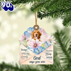 Golden-Retriever God Says You Ornament,…