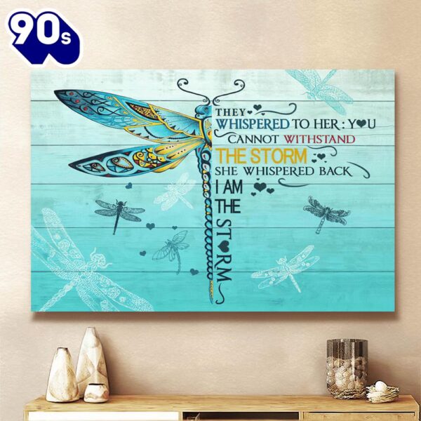 Gorgeous Dragonfly I Am The Storm Canvas Wall Art   Poster Gift Christmas