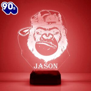 Gorilla Night Light Personalized Free Led Night Lamp  Gift Christmas