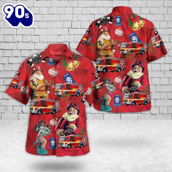 Grand-Ducal Fire and Rescue Corps of Luxembourg CGDIS HLF Mercedes Benz Atego Christmas Hawaiian Shirt