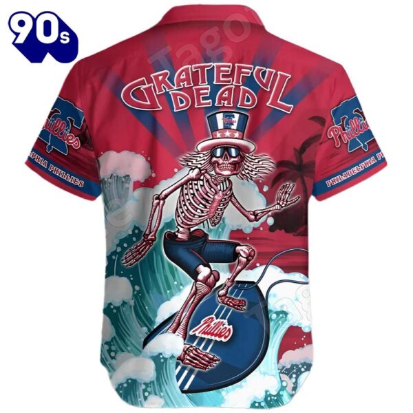 Grateful Dead Philadelphia Phillies Hawaiian Button Up Shirts