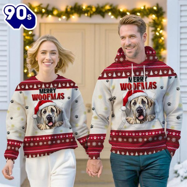 Great Dane Dog Merry Woofmas Christmas Sweatshirt & Hoodie