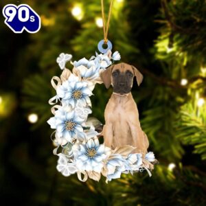 Great Dane Flowers Moon Ornament,…