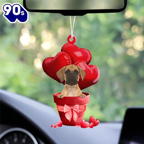 Great Dane Red Heart Balloon Ornament, Gift For Christmas