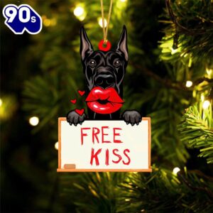 Great-Dane Free Kiss Christmas Ornament,…